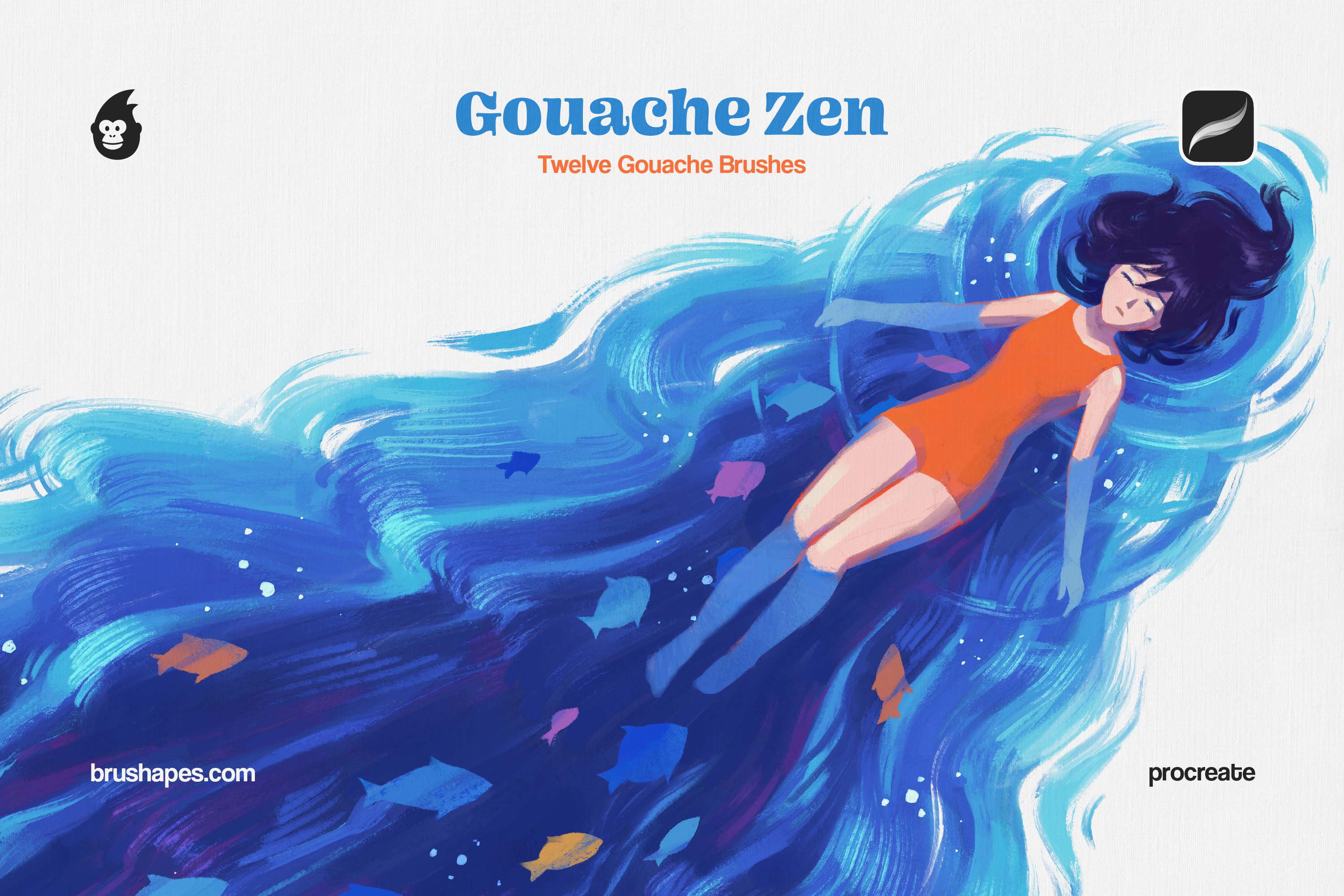 Gouache Zen Procreate Brushes - Design Cuts