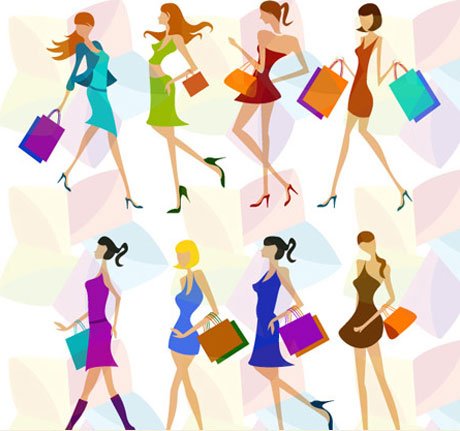Female Shopper Characters (8 Vectors)