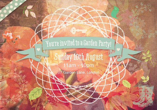 Vector Garden Party Invite Tutorial