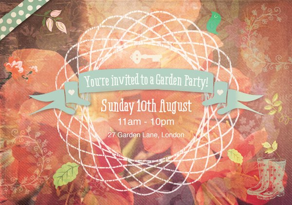Vector Garden Party Invite Tutorial